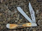 Case Cutlery 1988 Burnt Stag Dogleg Trapper with TruSharp steel 5240 