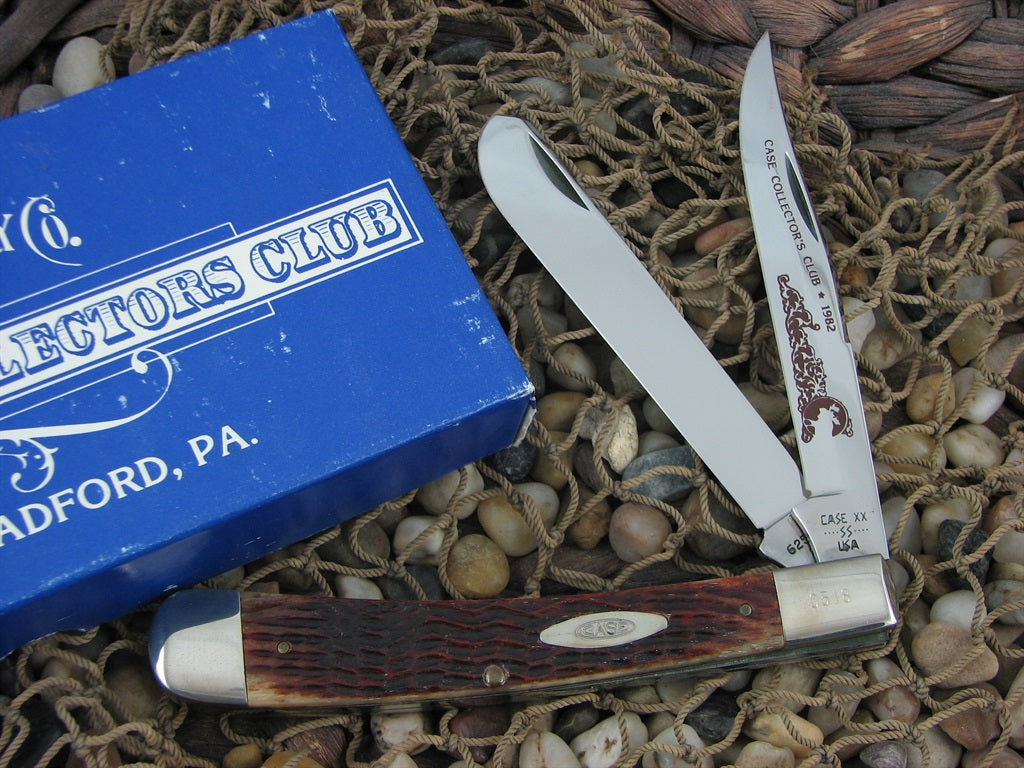 Case XX 1982 CCC Brown Jigged Bone Banana Trapper with TruSharp steel 6251