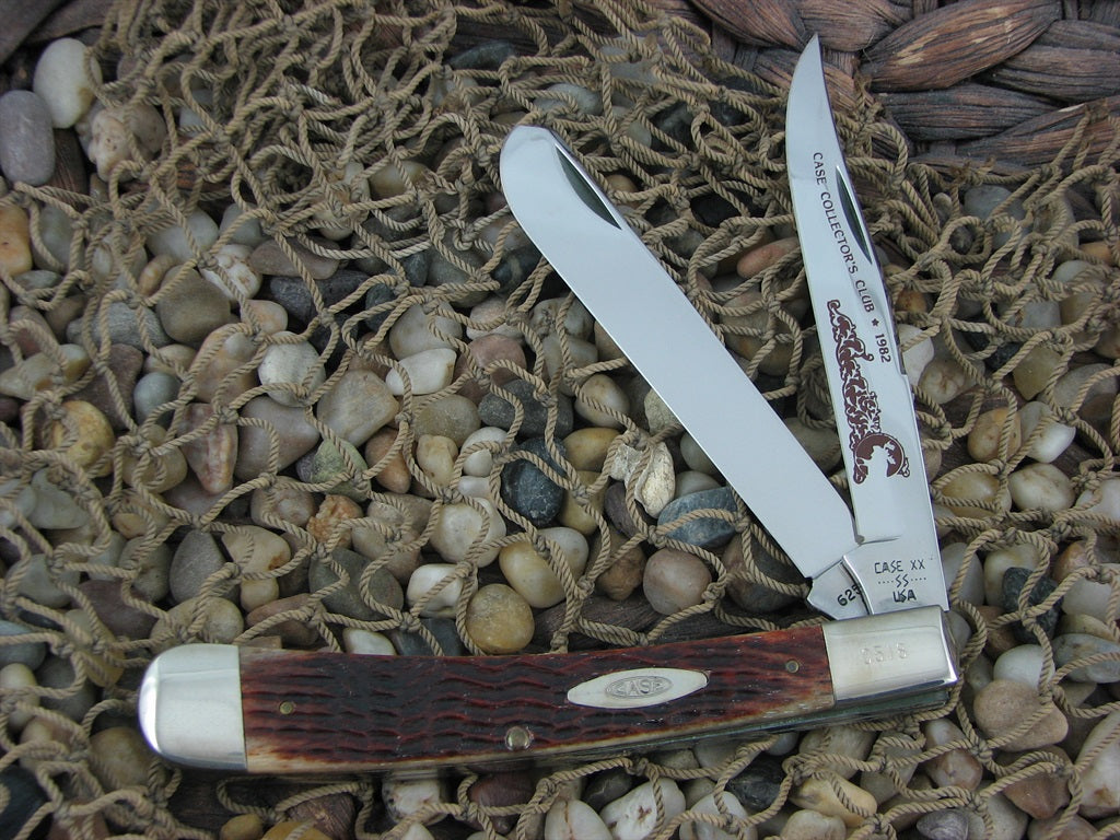 Case XX 1982 CCC Brown Jigged Bone Banana Trapper with TruSharp steel 6251