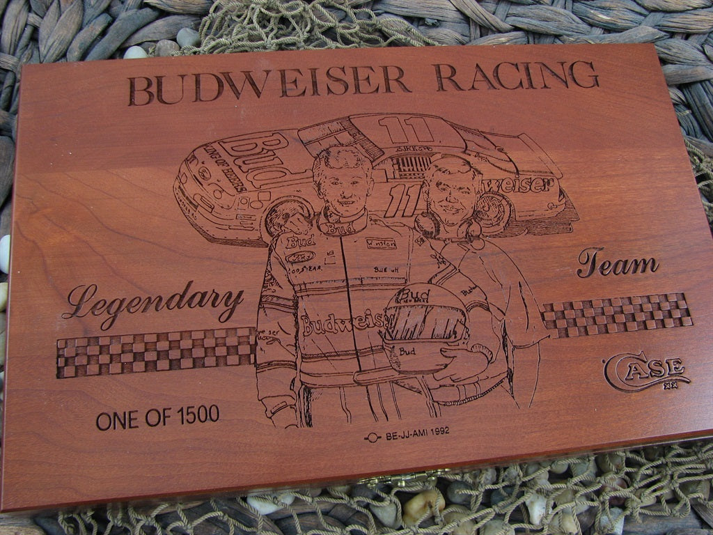 Case Cutlery 1992 Budweiser Racing Set of Two Large Coke Bottle Knives