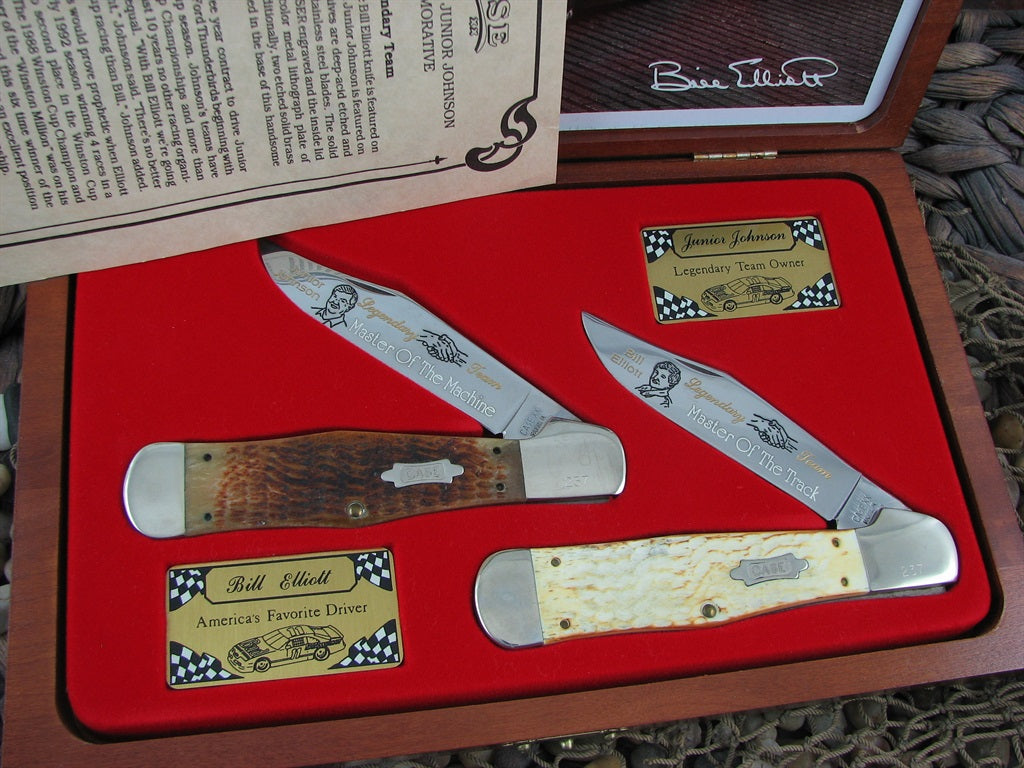 Case Cutlery Budweiser Racing Set of Two Large Coke Bottle Knives