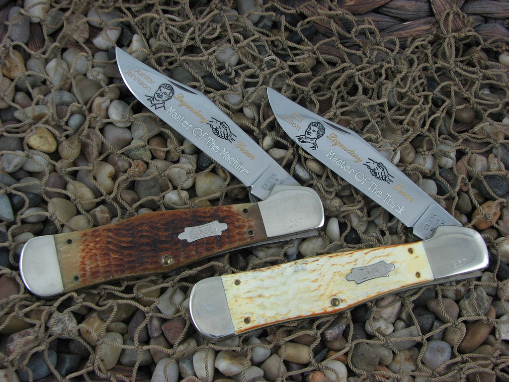 Case Cutlery 1992 Budweiser Racing Set of Two Large Coke Bottle Knives