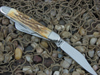 Case Cutlery 1977 Burnt Stag Stockman with TruSharp steel 5347 Blue Scroll