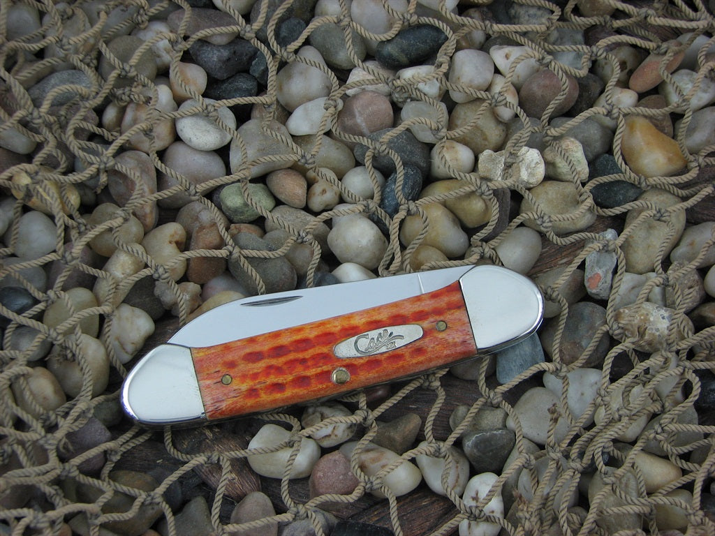Case Cutlery 2006 Harvest Orange PW Bone Canoe with TruSharp steel 62131
