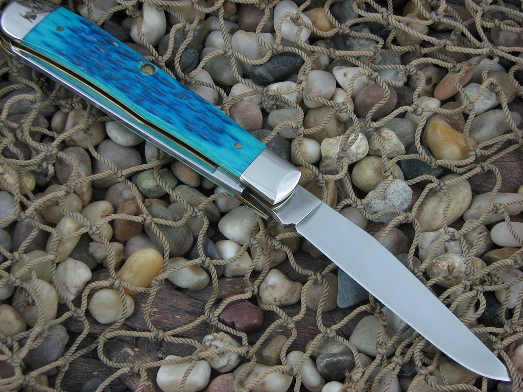 Case Cutlery 2006 Caribbean Blue PW Bone Trapper with TruSharp steel 6254