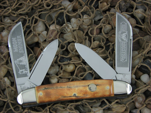 Hen & Rooster Cutlery 1993 Stag Congress with Stainless steel Model Moonshiner 224DS