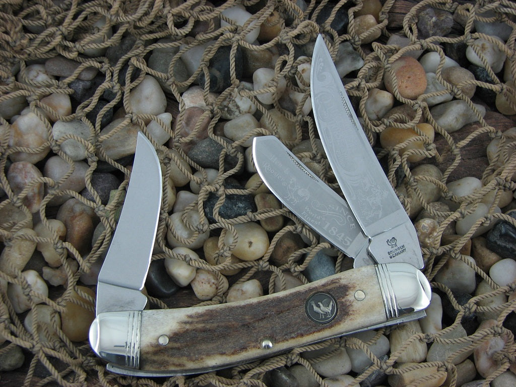 Hen & Rooster Cutlery  Stag Stockman with Stainless steel Model Quarter Horse 213DSQH