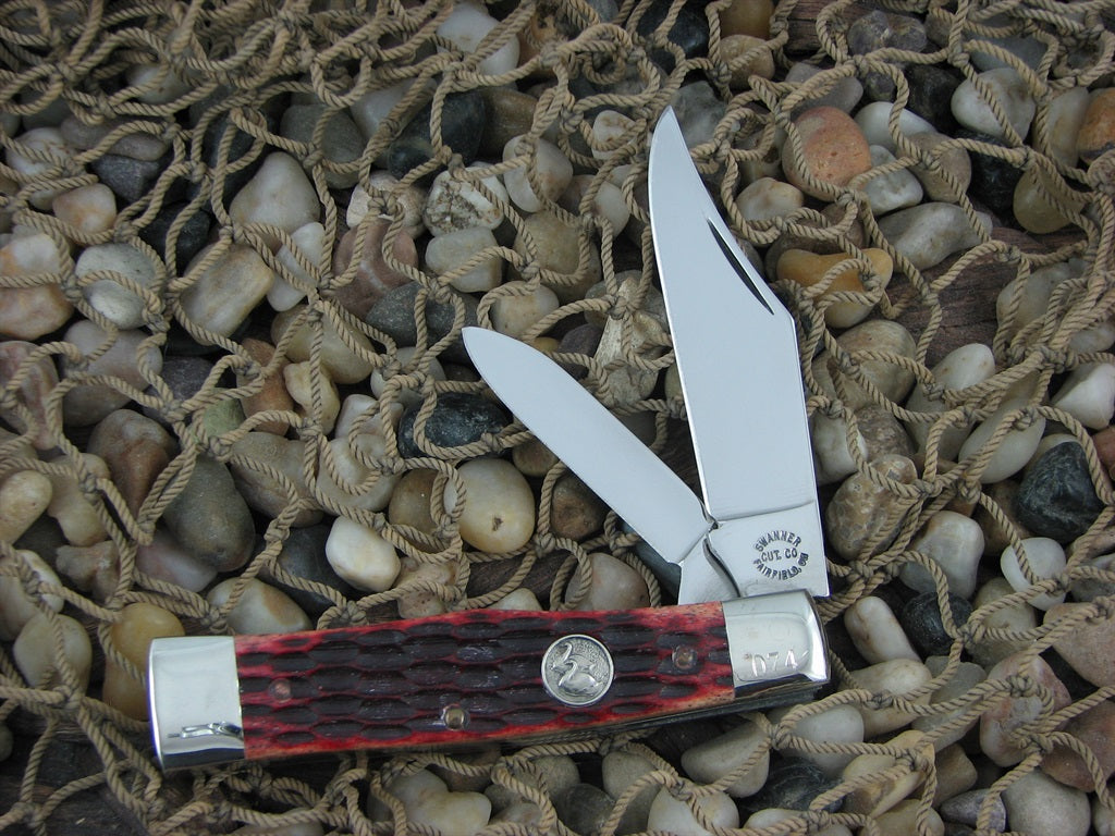 Swanner CutCo  Red Jigged Bone Gunstock with Stainless steel  