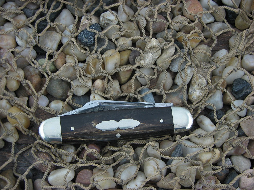 Fight'n Rooster 1985 Buffalo Horn Cattleman with Carbon steel