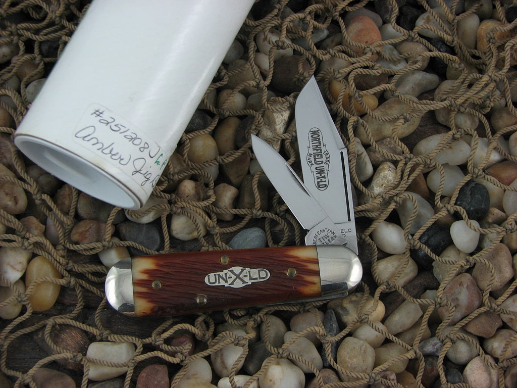 Great Eastern Cutlery Northfield 2008 Amber Bone Jack with 1095 steel  251208