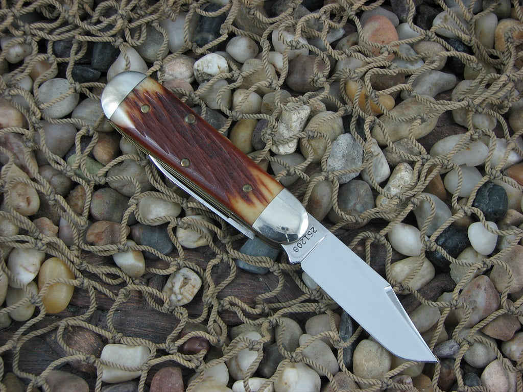 Great Eastern Cutlery Northfield 2008 Amber Bone Jack 1095 steel  251208