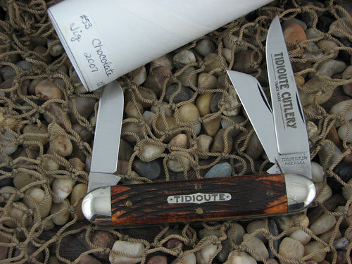 Great Eastern Cutlery Tidioute 2007 Chocolate Jig Bone Stockman with 1095 steel Cuban 531307