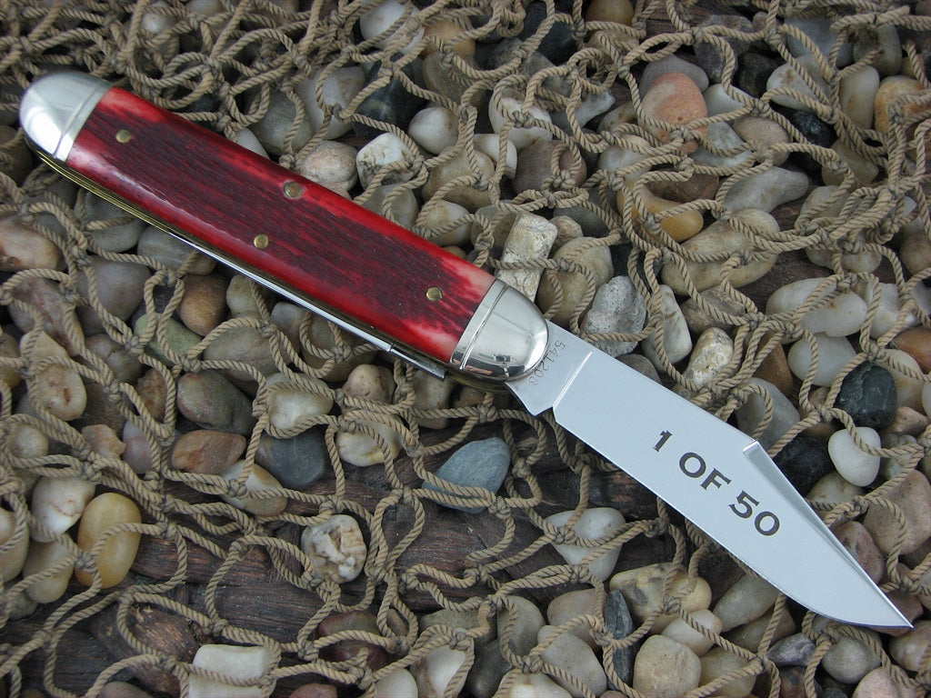 Great Eastern Cutlery Northfield 2008 Red Hangmans Bone Harness Jack 1095 steel  541208P