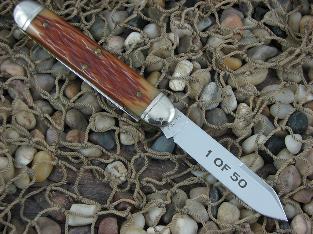 Great Eastern Cutlery Northfield 2008 Amber Bone Harness Jack 1095 542208P