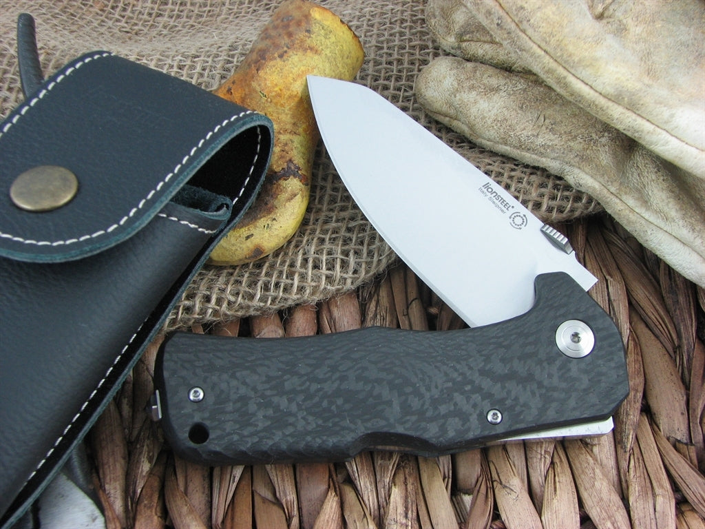 Lion Steel TM1 blade Monolithic Carbon Fiber handles Sleipner steel TM1-CS image 0