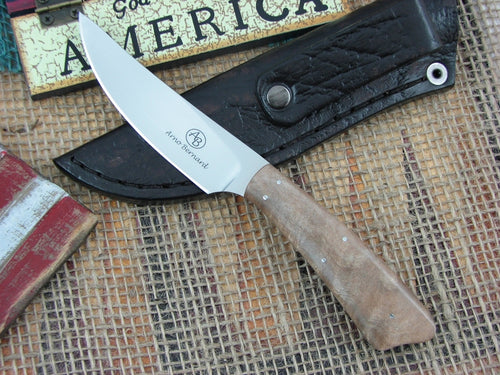 Arno Bernard Knives Wasp Scavenger Maple Burl handles N690 steel 4508 2014 Model image 0