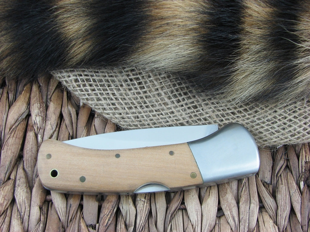 Maserin Cutlery Hunter 1 blade Olive Wood handles 440C steel Satin finish 760-OL image 2