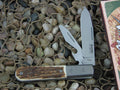 lionSteel Beerlow Barlow Titanium Bolsters Stag Handles M390 Steel CK0118ST image 0