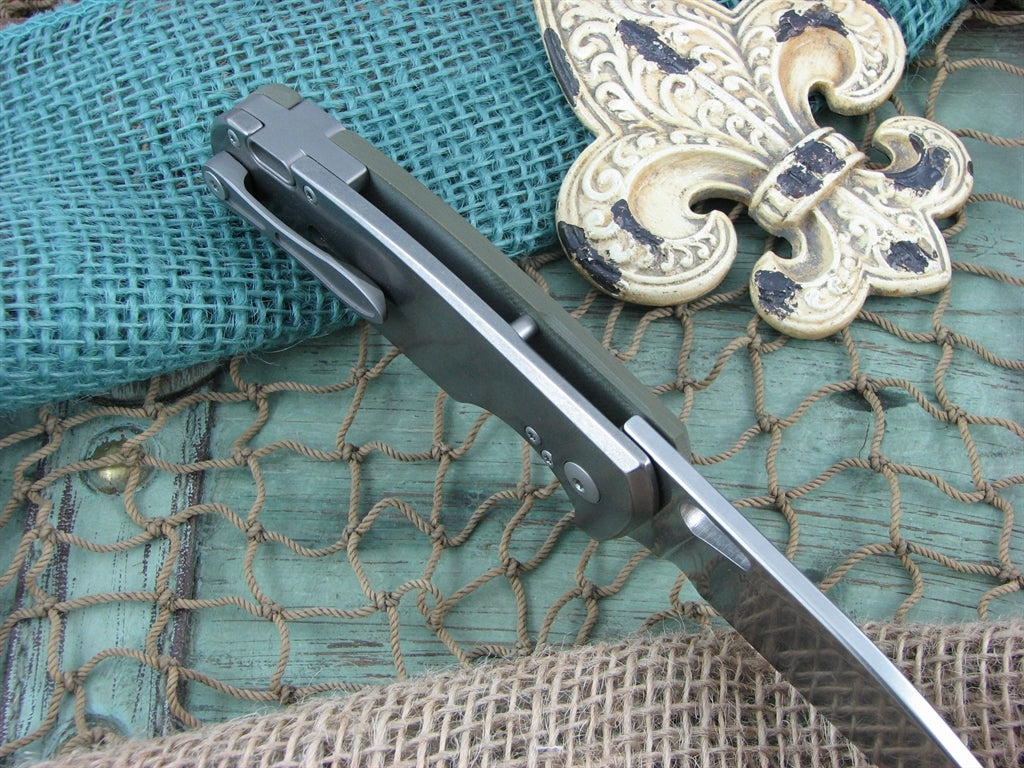 Viper Cutlery Kyomi Clip Flipper Green G10 handles N690 steel Stonewashed 5934GG image 3