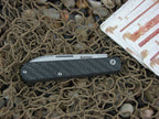 lionSteel Slim Roundhead Spear Jack Diamond Carbon Fiber Handles M390 Steel CKS0111CFD image 2