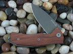 LionSteel KUR Linerlock Santos Wood Handles Stonewash PVD Sleipner Steel KUR-BST image 0