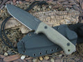 lionSteel T6 Black Stonewash K490 Blade OD Canvas Micarta Handles Camp Knife T6B-CVG image 0