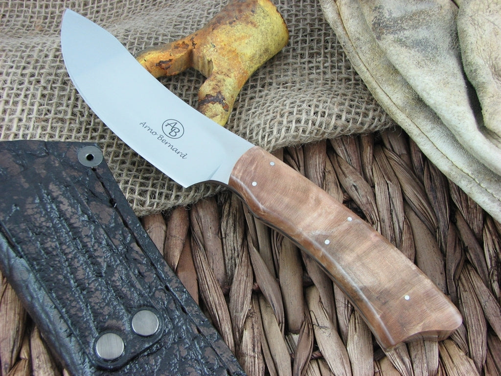 Arno Bernard Knives Springbok Grazer Maple Burl Wood Handles N690 steel image 1