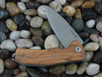 LionSteel KUR Linerlock Olive Wood Handles Stonewash Sleipner Steel KUR-UL image 0