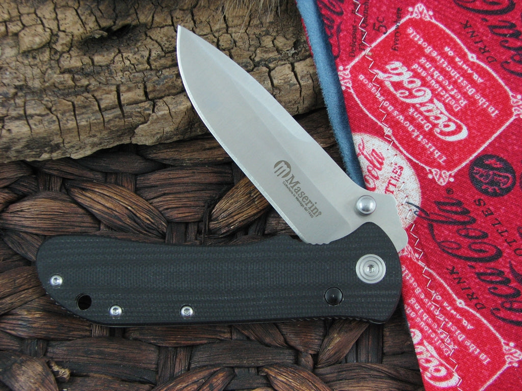 Maserin Cutlery Sport Spear  Black G10 440C steel Satin 42002G10N image 0