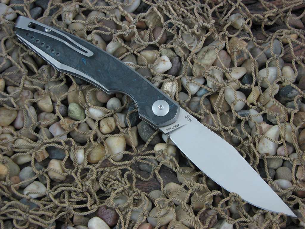 Viper Cutlery Belone Framelock Titanium Frame Dark Matter Blue Carbon Fiber Covers Satin M390 Steel V5970TIFCB image 1