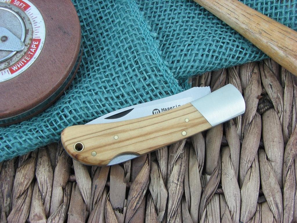 Maserin Cutlery Hunter 1 blade Olive Wood handles 440C steel Satin finish 125-1OL image 2