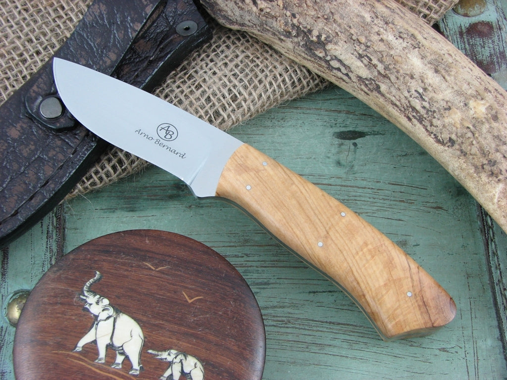 Arno Bernard Knives Wolverine Scavenger Wild Olive Wood handles N690 steel 4615 image 0