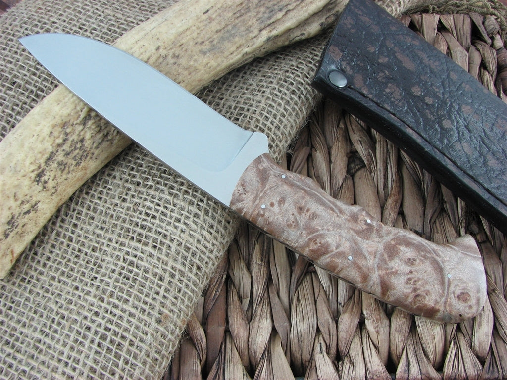 Arno Bernard Cutlery Hippo Giant Maple Burl handles N690 steel 1308 image 12