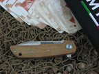 MKM LionSteel Terzuola Clap Linerlock Natural Canvas Micarta Handles Satin M390 Steel MKLS01NC image 2