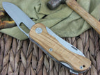 Maserin Cutlery Jager 3 blade Olive Wood handles 440C steel Satin finish 131-3OL image 1