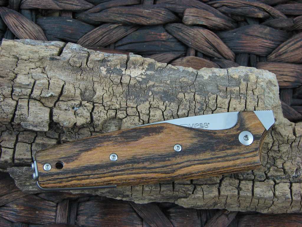 Viper Cutlery Dan2 Wharncliffe Bocote Wood Handles N690 Satin Steel V5930BC image 2