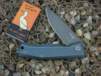 lionSteel Cutlery MYTO Framelock Blue Anodized Titanium Handles Chad Nichols Damascus Steel MT01DBL image 0