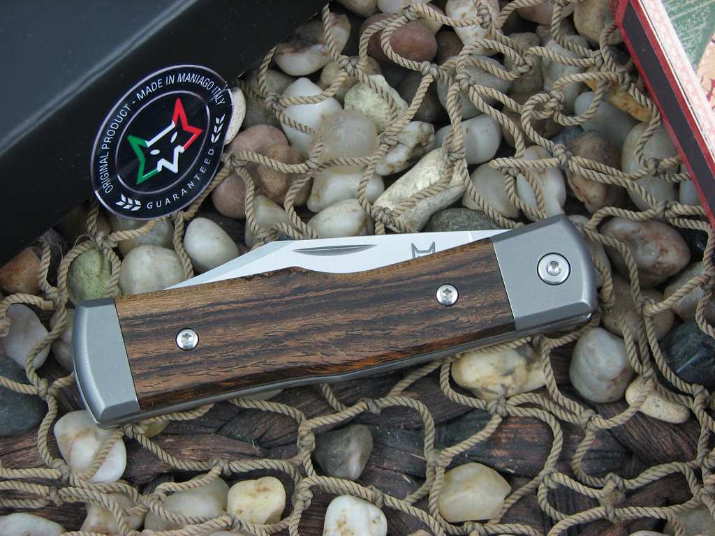 Fox Cutlery Recoil Gunstock Titanium Bolsters Bocote Wood Handles M390 Steel FXCK01BC image 2