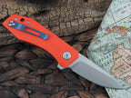 Maserin Cutlery AM3 Gentleman Drop Point Flipper Orange G10 M390 steel Satin 377G10A image 1