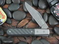 Lion Steel Shuffler Clip Jack Black Carbon Fiber Handles Damasteel Super Dense Steel CK0112 image 0