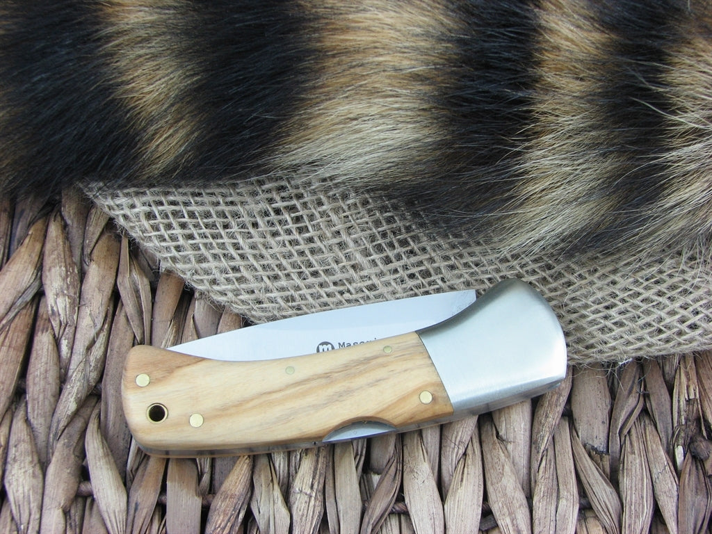 Maserin Cutlery Hunter 1 blade Olive Wood handles 440C steel Satin finish 759-OL image 2