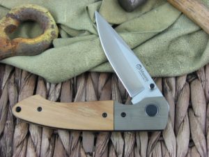 Maserin Cutlery Sport Green G10 and Olive Wood handles D2 steel Bead Blasted finish 46002GW6