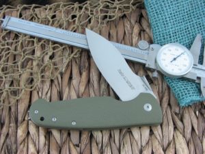 Viper Cutlery Italo Linerlock Spear Flipper Green G10 handles M390 steel Satin 5948GG