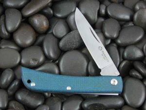 Maserin Cutlery Plow Sodbuster with Blue Canvas Micarta handles CK0314
