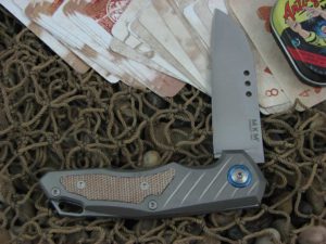 MKM Anso Root with Titanium Frame with Natural Micarta Insert MKRTNCT