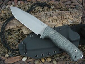 lionSteel T6 with Black Canvas Micarta handles Camp Knife