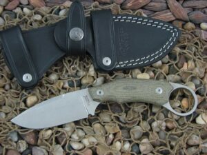 lionSteel H2 with Green Canvas Micarta handles Drop Point