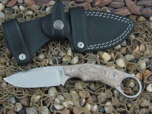 lionSteel H2 with Natural Canvas Micarta handles Drop Point